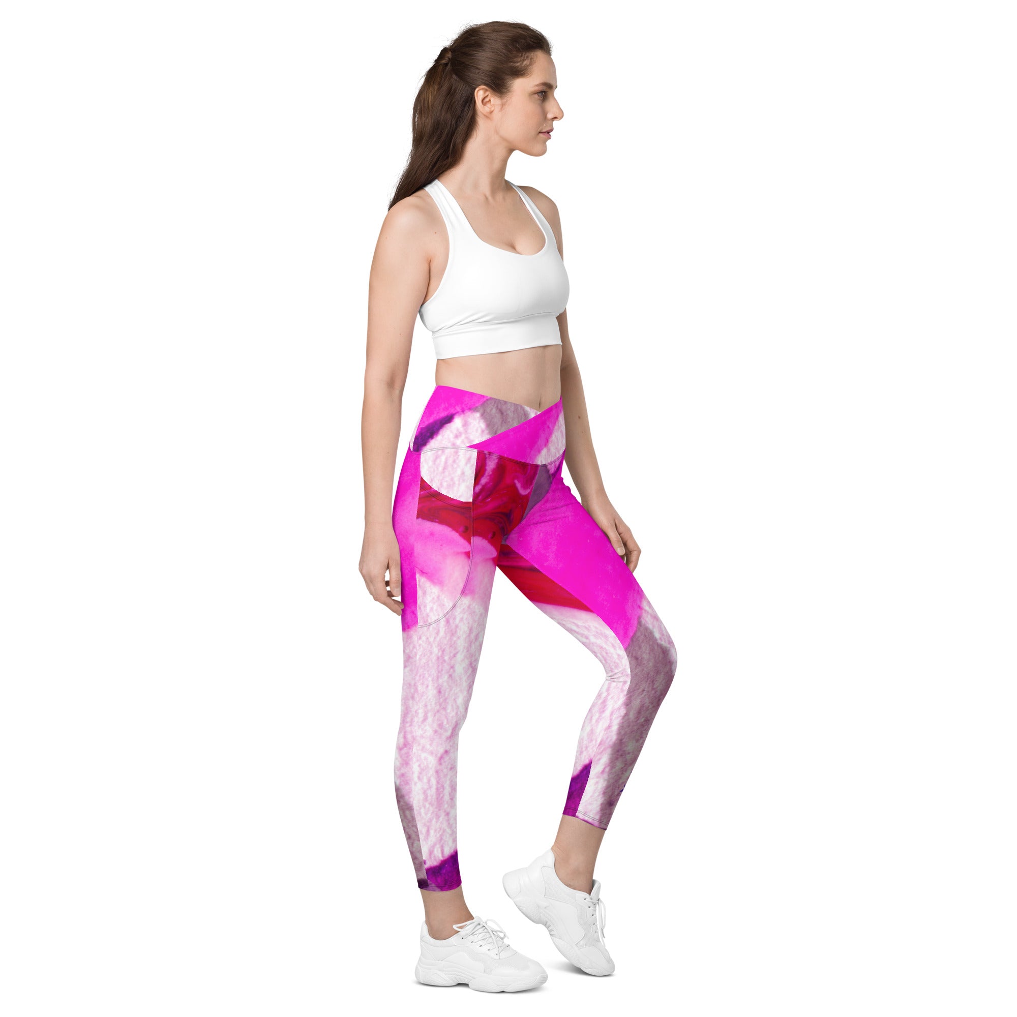 Crossover Pink Swift Graphic Leggings with Pockets