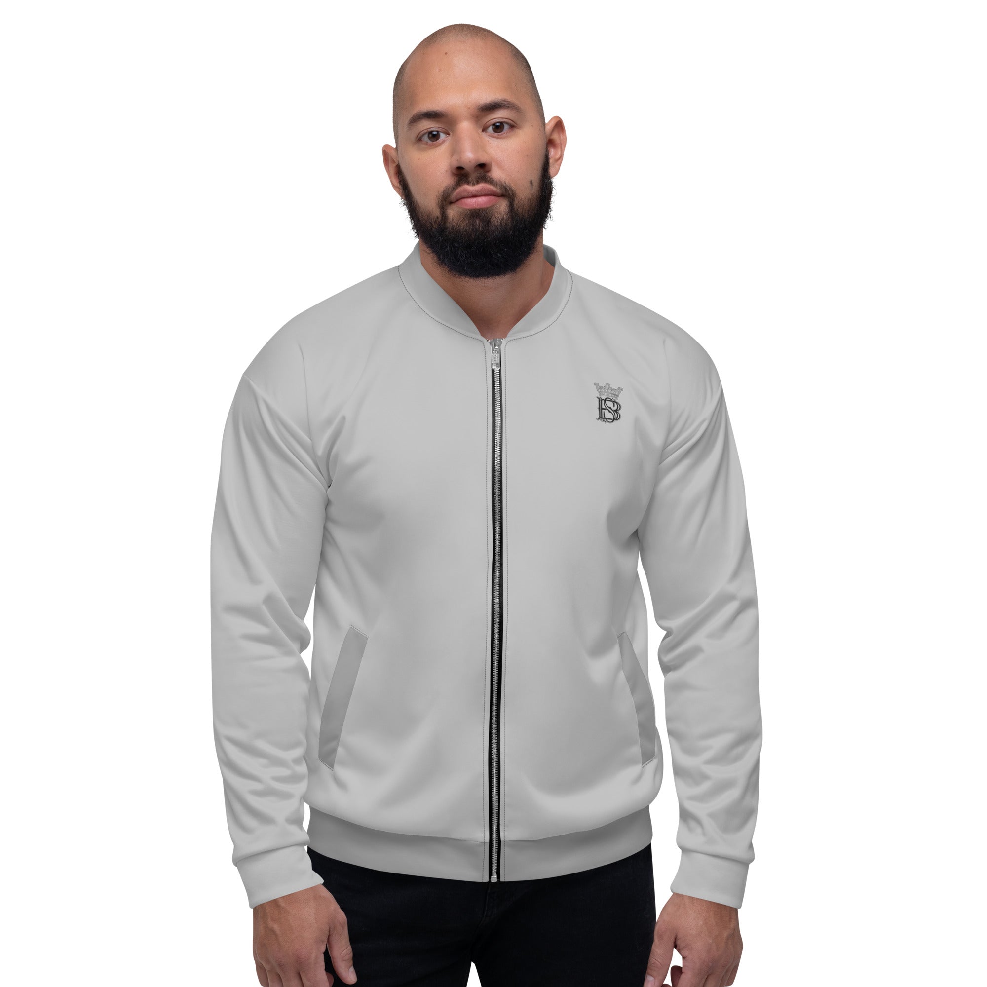 Men's Light Grey Bomber Jacket