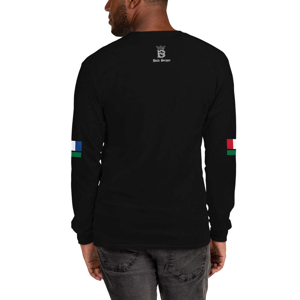 Men’s Long Sleeve Haitian Flag Graphic Shirt