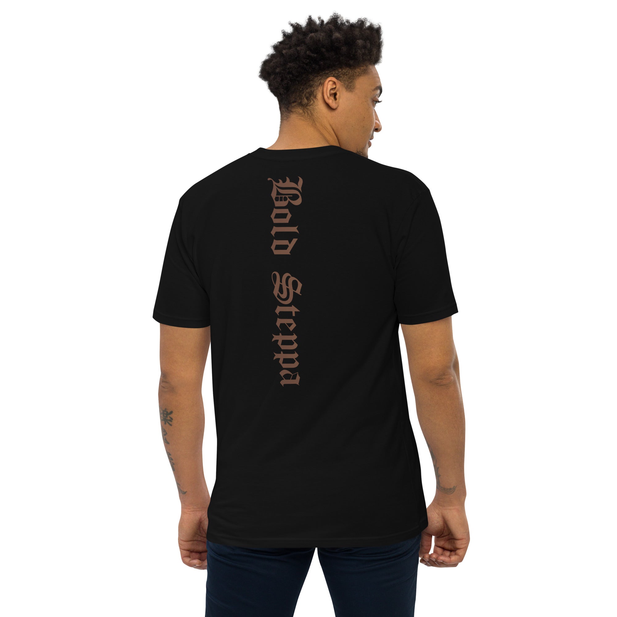 Men’s Gold Back Print Premium Heavyweight T-shirt