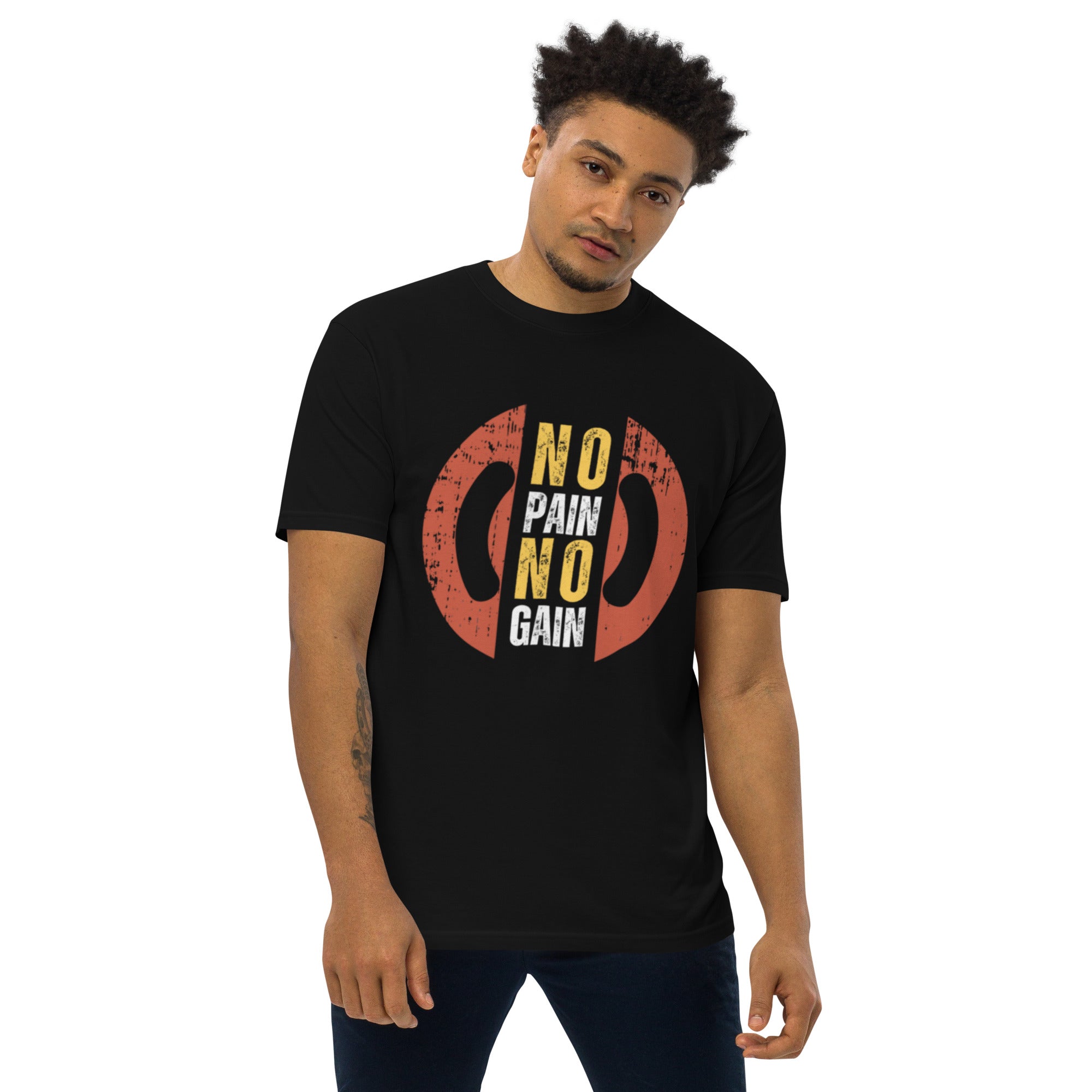 Men’s  No Pain No Gain premium heavyweight tee