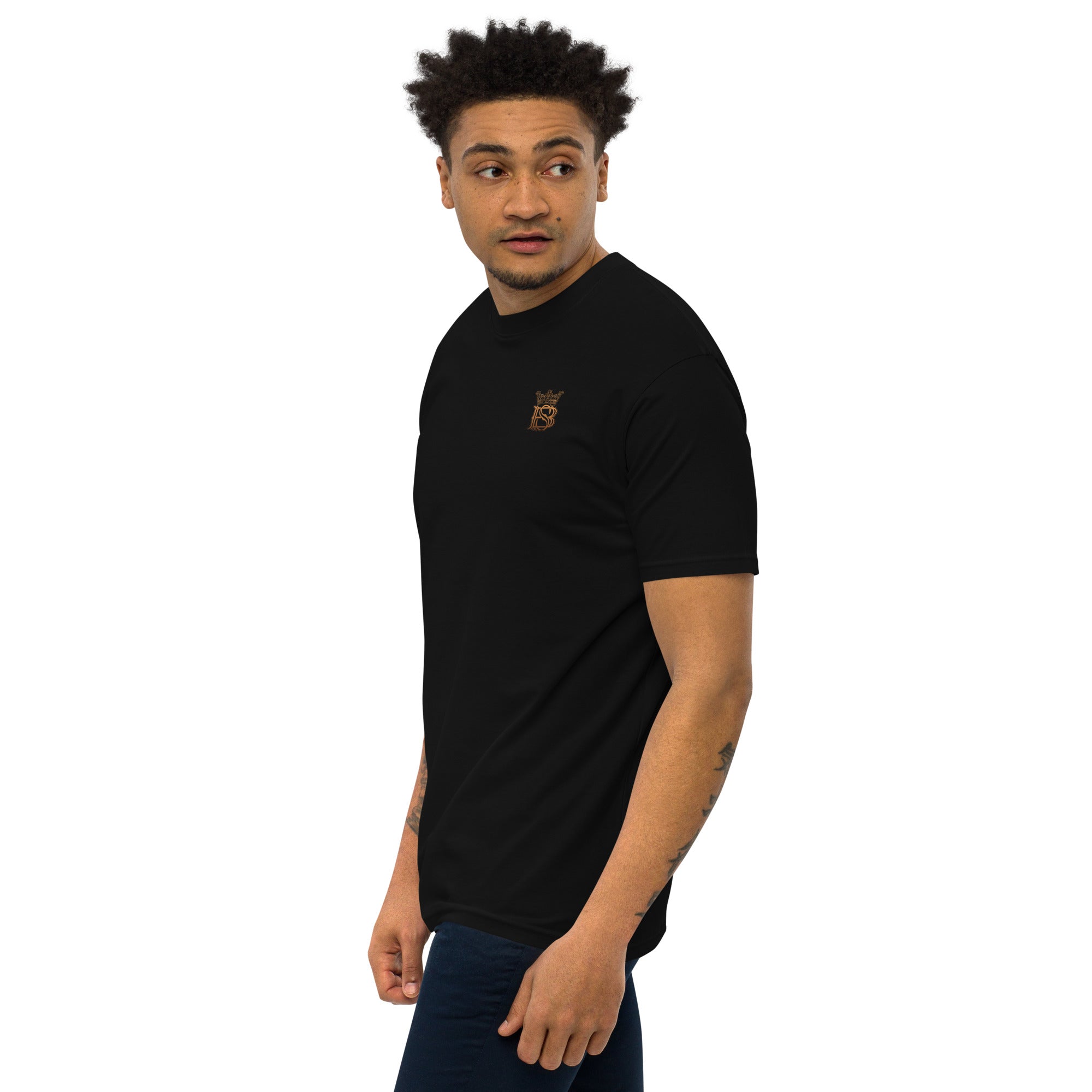 Men’s Gold Back Print Premium Heavyweight T-shirt