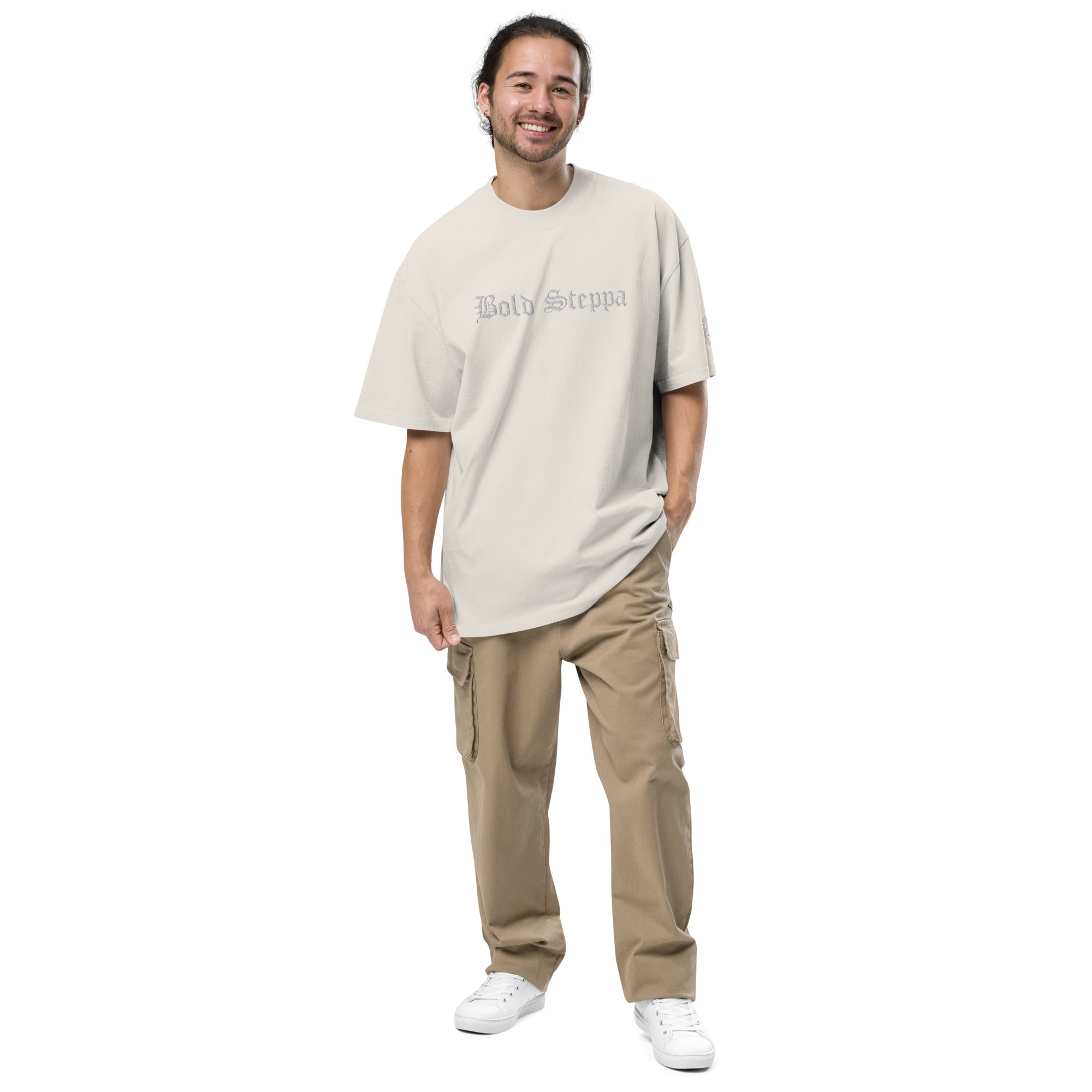 Men's Embroidered Oversized Faded T-shirt