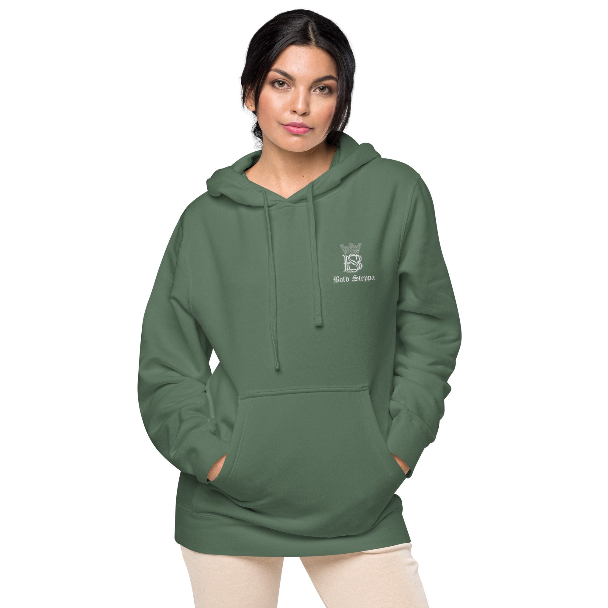 Women's Embroidered Pigment-dyed Hoodie