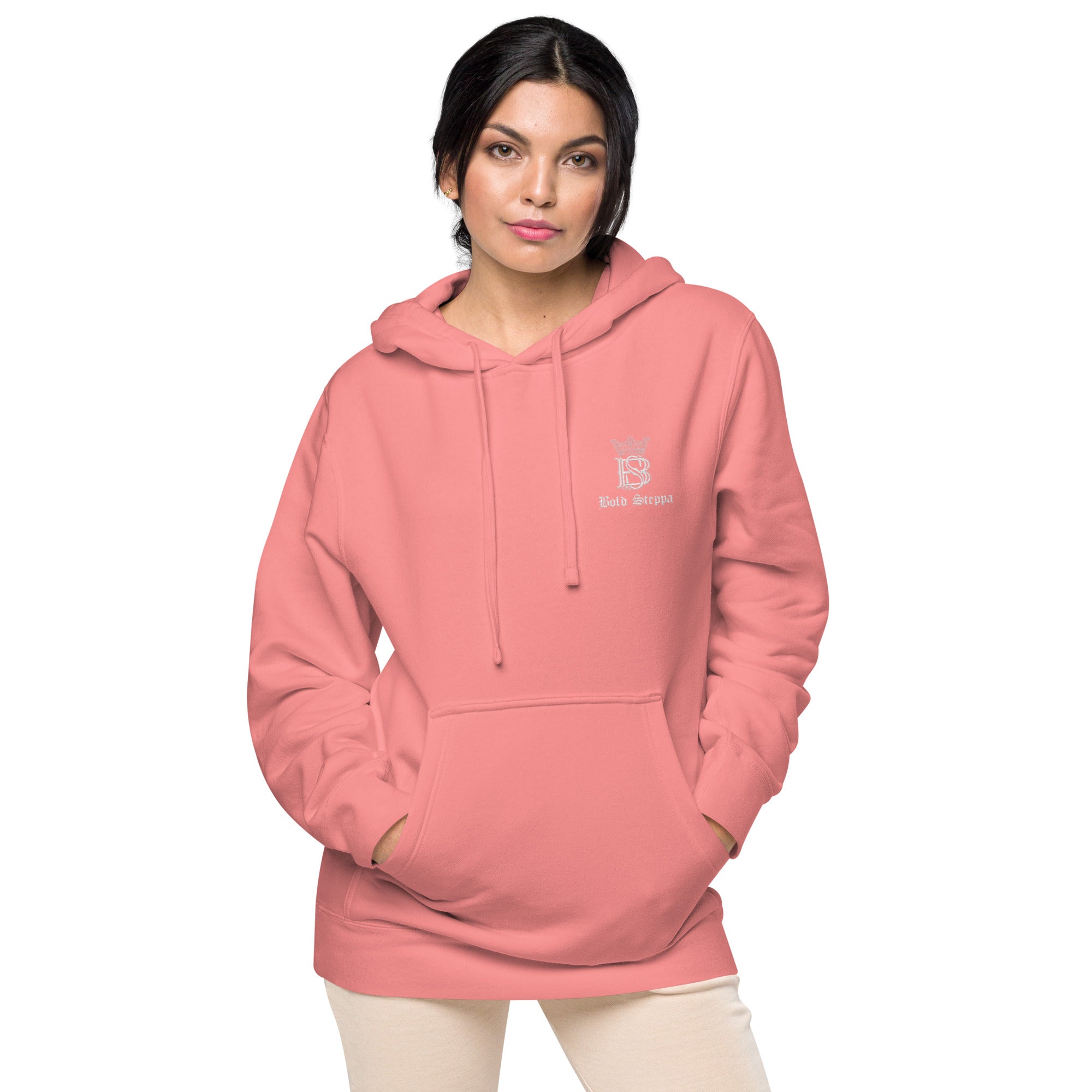 Women's Embroidered Pigment-dyed Hoodie