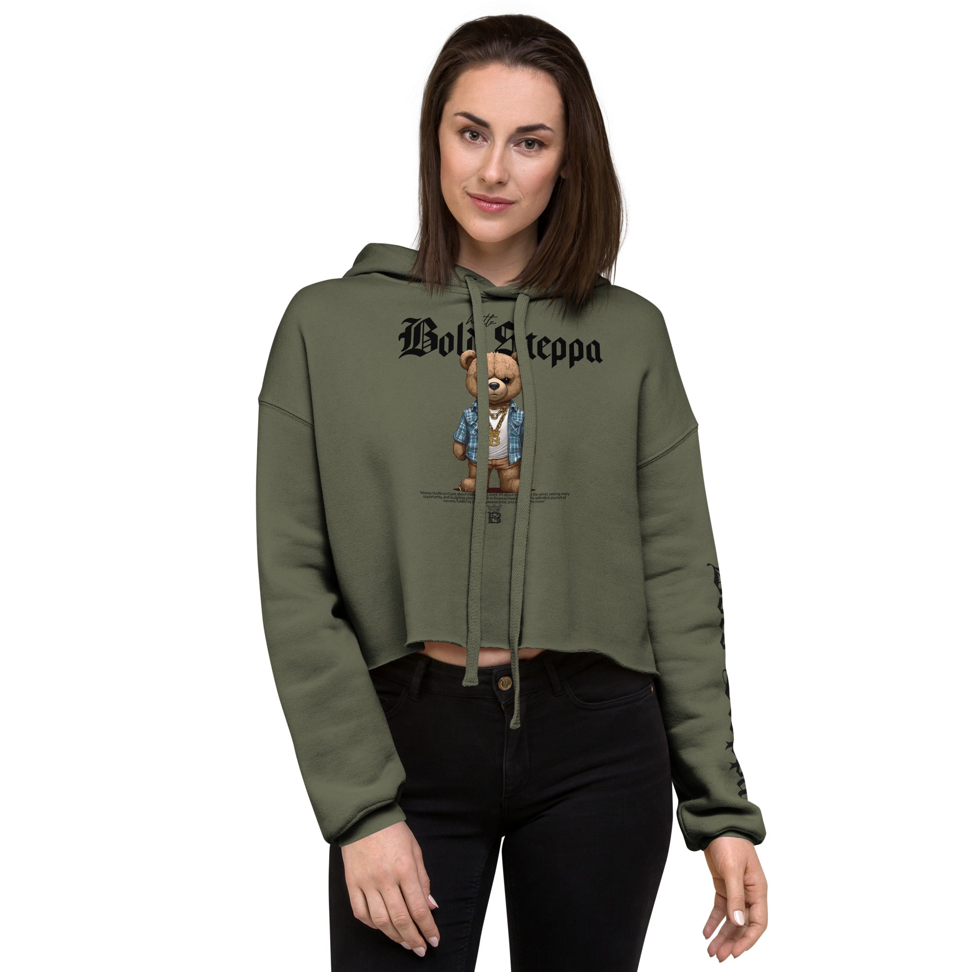 Women's Teddy Graphic Print Crop Hoodie