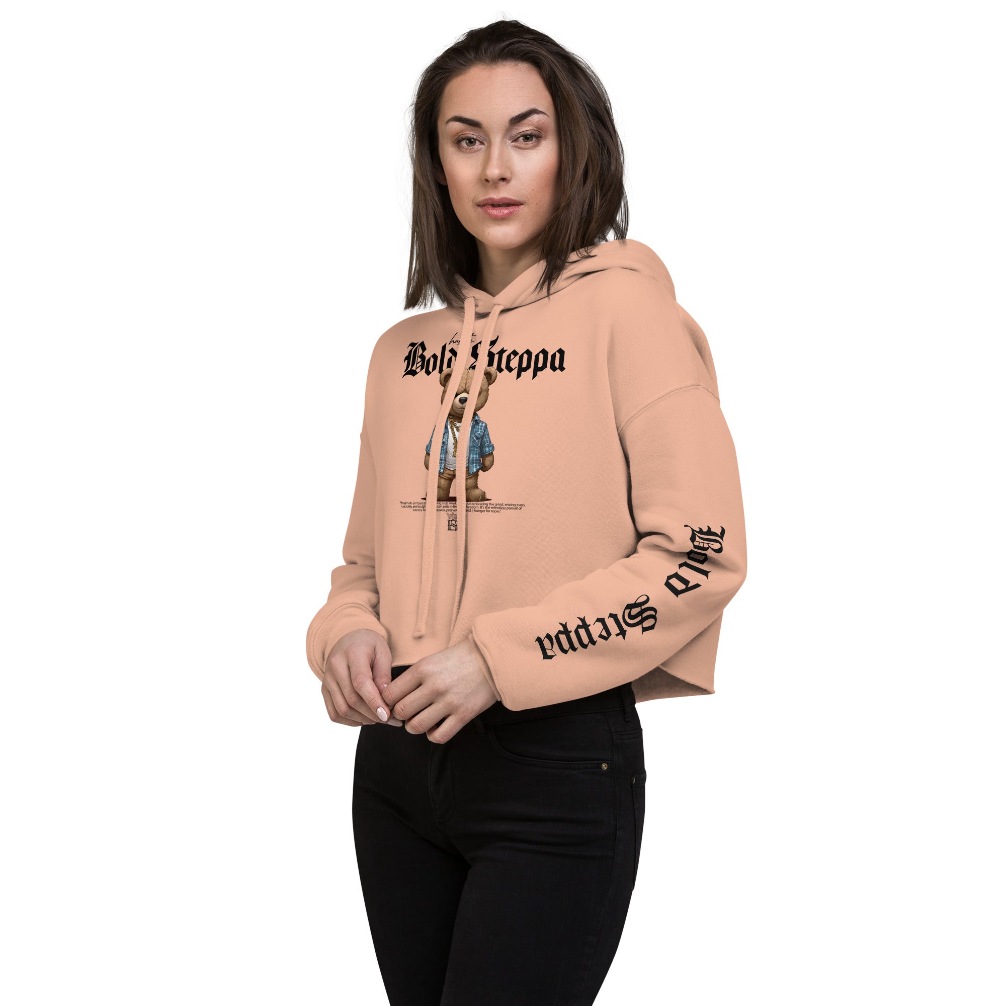 Women's Teddy Graphic Print Crop Hoodie